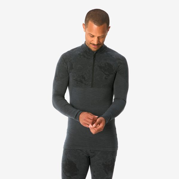 Koszulka termoaktywna narciarska męska Quechua BL 900 wool seamless. Czarne bielizna termoaktywna QUECHUA, na lato, l, bez wzorów, z elastanu, bez ramiączek, narciarskie. Za 269.99 zł.
