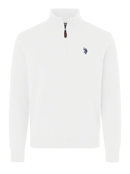 U.S. Polo Assn. Sweter w kolorze białym rozmiar: S. Białe swetry nierozpinane U.S. Polo Assn., s, bez wzorów, z bawełny, bez kołnierzyka, bez ramiączek. Za 144.24 zł.