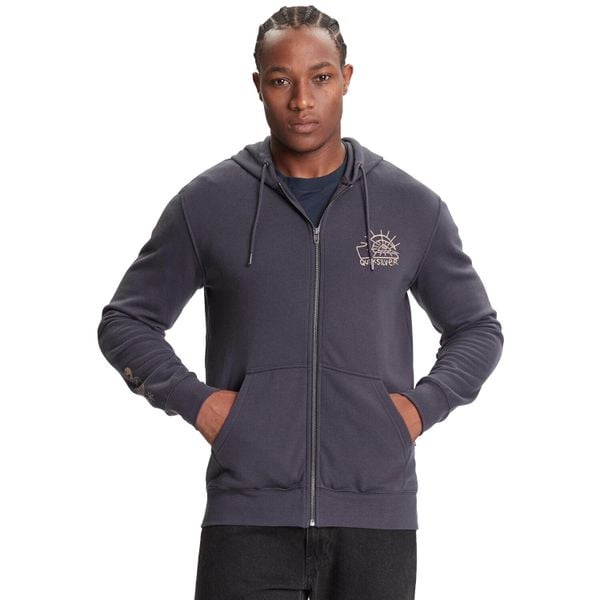 Bluza dresowa sportowa męska Zip Hoodie. Niebieskie bluzy bez kaptura Quiksilver, m, bez wzorów, z bawełny, bez kaptura. Za 279.99 zł.