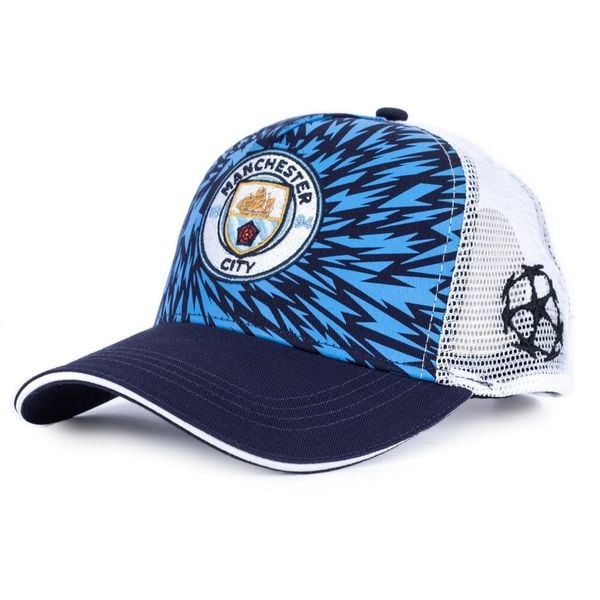 Czapka Manchester City - trucker - licencjonowana Champions League. Niebieskie czapki z daszkiem MANCHESTER CITY, bez wzorów, z bawełny. Za 97.00 zł.