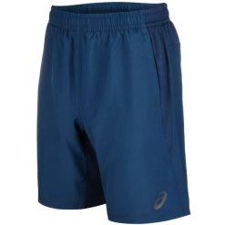 Spodenki sportowe treningowe krótkie ASICS WOVEN SHORT 9IN 141083-0834. Niebieskie krótkie spodenki sportowe ASICS, bez wzorów. Za 79.00 zł.