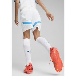 Młodzieżowe szorty Olympique Marsylia 24/25 PUMA White Bleu Azur Blue. Biała szorty Puma, m, w ażurowe wzory, młodzieżowe. Za 189.00 zł.