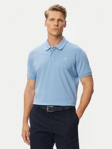 Beverly Hills Polo Club Polo P-SS26M-P450106 Niebieski jasny Regular Fit. Niebieskie koszulki polo Beverly Hills Polo Club, m, bez wzorów, z bawełny, bez kołnierzyka, bez ramiączek. Za 249.99 zł.