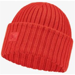 Czapka BUFF KNITTED HAT ERVIN z wełną merio FISHERMAN. Czerwone czapki zimowe Buff, bez wzorów, z wełny. Za 163.99 zł.