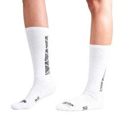 Żakardowe Skarpety Unisex Dla Dorosłych O Średnim Kroju. Białe skarpety Palladium, bez wzorów, z żakardem. Za 69.99 zł.