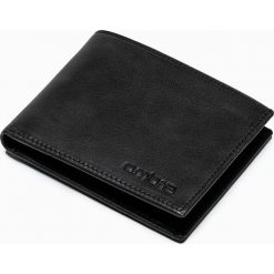 Portfel męski skórzany - czarny A607 - uniwersalny. Czarne portfele Ombre Clothing, bez wzorów, z materiału. Za 131.99 zł.