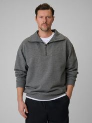 4F Bluza dresowa regular bez kaptura męska - szara M. Szare bluzy 4F, m, bez wzorów, z dresówki, bez kaptura. Za 199.99 zł.