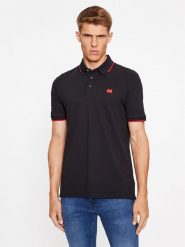 Hugo Polo Deresino232 50490775 Czarny Slim Fit. Czarne koszulki polo Hugo, m, bez wzorów, z bawełny, bez kołnierzyka, bez ramiączek. Za 259.99 zł.