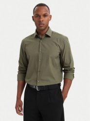 HUGO Koszula Kenno 50289499 Zielony ciemny Slim Fit. Zielone koszule Hugo, m, bez wzorów, z bawełny, bez kołnierzyka, bez ramiączek. Za 319.99 zł.