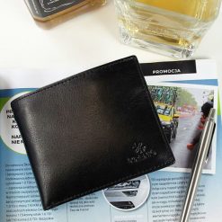 Portfel skórzany męskie KRENIG Classic 12027 czarny w pudełku - Czarny. Czarne portfele Krenig, bez wzorów, ze skóry. Za 123.99 zł.