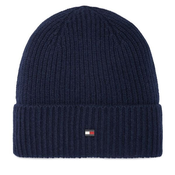 Czapka Tommy Hilfiger. Niebieskie czapki zimowe Tommy Hilfiger, bez wzorów. Za 369.99 zł.