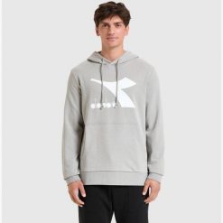 Bluza męska DIADORA HOODIE BIG LOGO. Szare bluzy Diadora, m, bez wzorów, bez kaptura. Za 99.99 zł.