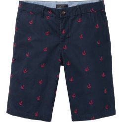 Bermudy chino z nadrukiem Regular Fit bonprix ciemnoniebieski z nadrukiem. Eleganckie spodnie marki bonprix. Za 89.99 zł.