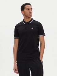 Fila Polo Lubeek FAM0898 Czarny Regular Fit. Czarne koszulki polo Fila, m, bez wzorów, z bawełny, bez kołnierzyka, bez ramiączek. Za 129.99 zł.