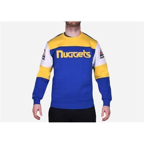 Bluza sportowa męska Mitchell & Ness Denver Nuggets. Niebieskie bluzy bez kaptura Mitchell & Ness, m, bez wzorów, bez kaptura. Za 514.00 zł.