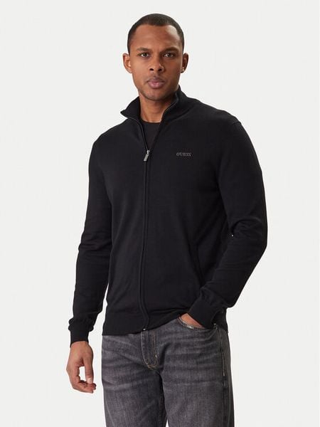 Guess Kardigan M6RR18 Z4451 Czarny Regular Fit. Czarne swetry rozpinane Guess, m, z aplikacjami, z bawełny, bez kołnierzyka, bez ramiączek. Za 439.99 zł.