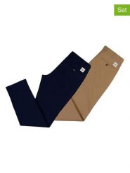 The Time of Bocha Bojówki (2 szt.) w kolorze jasnobrązowym i granatowym rozmiar: 50. Brązowe joggery i bojówki The Time of Bocha, z aplikacjami. Za 244.80 zł.