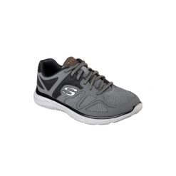 Buty sportowe Sneakersy męskie, Skechers Satisfaction-Flash Point. Szare buty sportowe casual Skechers, bez wzorów, bez zapięcia. Za 199.99 zł.