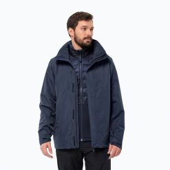 Kurtka 3w1 męska Jack Wolfskin Feldberg Luntal 3in1. Niebieskie kurtki Jack Wolfskin, m, bez wzorów, bez kaptura. Za 999.99 zł.