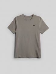 4F T-shirt slim gładki męski - granatowy S. Brązowe t-shirty 4F, m, bez wzorów, z bawełny, bez kołnierzyka, bez ramiączek. Za 59.99 zł.