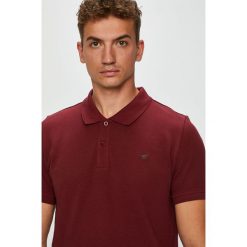 Mustang - Polo. Brązowe koszulki polo marki Mustang, z bawełny, polo, z krótkim rękawem. Za 119.90 zł.