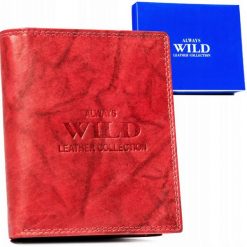 Portfel skórzany Always Wild AW-N890-MAL czerwony. Czerwone portfele Always Wild, bez wzorów, ze skóry. Za 45.00 zł.