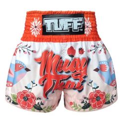 Spodenki treningowe TUFF Orange Pastel Birds Pattern. Białe krótkie spodenki sportowe TUFF, m, bez wzorów, z materiału. Za 149.00 zł.