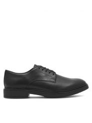 Badura Półbuty JAMES-01 MI08 Czarny. Czarne eleganckie półbuty Badura, bez wzorów, ze skóry, bez obcasa, bez zapięcia. Za 299.99 zł.