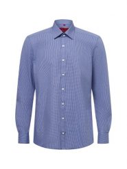 Finshley & Harding Koszula łatwa w prasowaniu Mężczyźni Slim Fit Bawełna niebieski kołnierzyk kent, 41. Niebieskie koszule Finshley & Harding, m, bez wzorów, z bawełny, bez kołnierzyka, bez ramiączek. Za 179.95 zł.