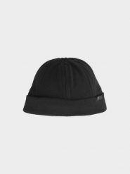 4F Czapka z mikropolaru uniseks - czarna S/M. Czarne czapki zimowe 4F, bez wzorów, z włókna. W wyprzedaży za 14.99 zł.