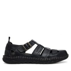 Sandały Josef Seibel. Czarne sandały Josef Seibel, bez zapięcia. Za 439.99 zł.
