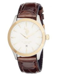 U.S. Polo Assn. Zegarek kwarcowy w kolorze złoto-brązowo-białym rozmiar: onesize. Brązowe, analogowe zegarki U.S. Polo Assn., ze stali. Za 260.99 zł.