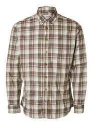 SELECTED HOMME Koszula - Slim fit - w kolorze jasnobrązowo-beżowym rozmiar: L. Brązowe koszule Selected Homme, l, bez wzorów, z bawełny, bez kołnierzyka, bez ramiączek. Za 61.89 zł.