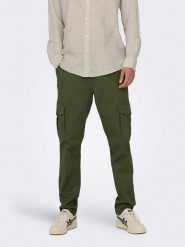 ONLY & SONS Bojówki w kolorze khaki rozmiar: W33/L32. Brązowe joggery i bojówki Only & Sons, l, bez wzorów, z bawełny. Za 101.70 zł.