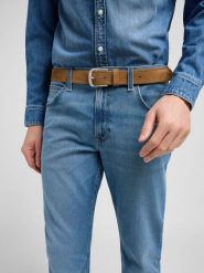 MESKI PASEK LEE SUEDE BELT KHAKI 112372690. Brązowe paski Lee, bez wzorów. Za 99.99 zł.