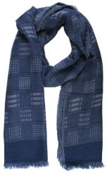 Lekki Szalik Wiosenno-Jesienny - Teer - Niebieska Krata. Niebieskie szaliki Teer, bez wzorów, z materiału. Za 45.00 zł.