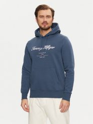 Tommy Hilfiger Bluza Script Logo MW0MW33631 Niebieski Regular Fit. Niebieskie bluzy Tommy Hilfiger, m, bez wzorów, z syntetyku, bez kaptura. Za 329.99 zł.