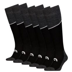 Skarpety narciarskie dla dorosłych HEAD Kneehigh 6 par. Czarne skarpety Head, bez wzorów, z elastanu. Za 303.99 zł.
