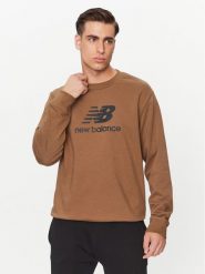 New Balance Bluza Essentials Stacked Logo French Terry Crewneck MT31538 Brązowy Regular Fit. Brązowe bluzy New Balance, m, bez wzorów, z bawełny, bez kaptura. Za 179.99 zł.