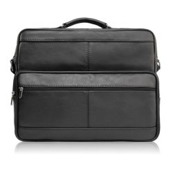 Torba męska na ramię skórzana czarna Abruzzo ABR-02. Czarne torby na laptopa Abruzzo. Za 189.99 zł.