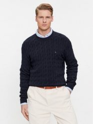 Tommy Hilfiger Sweter MW0MW33132 Granatowy Relaxed Fit. Niebieskie swetry rozpinane Tommy Hilfiger, m, bez wzorów, z bawełny, bez kołnierzyka, bez ramiączek. Za 699.99 zł.
