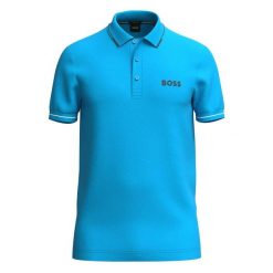 Koszulka Polo męska BOSS Paul Pro Turquoise/Aqua slim fit turkusowa. Niebieskie koszulki polo Boss, m, bez wzorów, bez kołnierzyka, bez ramiączek. Za 279.00 zł.
