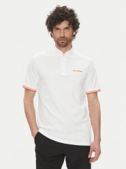 KARL LAGERFELD Polo 745022 552232 Biały Regular Fit. Białe koszulki polo KARL LAGERFELD, m, bez wzorów, z bawełny, bez kołnierzyka, bez ramiączek. Za 449.99 zł.