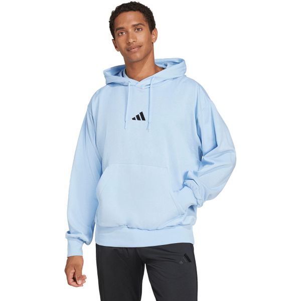 Bluza męska adidas Essentials Feelcozy Hoodie. Niebieskie bluzy z kapturem Adidas, m, bez wzorów, z bawełny, z kapturem. Za 166.99 zł.