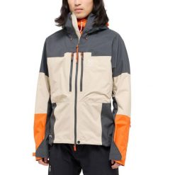 Męska Kurtka Alpinistyczna GORE-TEX Pro Wodoodporna Spitz. Brązowe kurtki Haglöfs, m, bez wzorów, z gore-texu, bez kaptura. W wyprzedaży za 1,299.00 zł.