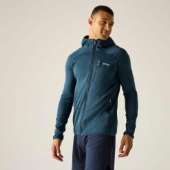 Męska bluza Kadley z kapturem i zamkiem błyskawicznym. Niebieskie bluzy z kapturem Regatta, m, bez wzorów, z elastanu, z kapturem. Za 113.99 zł.