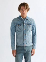 MESKA KURTKA WRANGLER DENIM JACKET THUNDER 112378497. Kurtki Wrangler, l, bez wzorów, z denimu, bez kaptura. Za 299.99 zł.