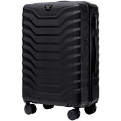 Walizka średnia Wings PEAFOWL 2.0 24" BLACK. Czarne walizki Wings, bez wzorów, z materiału, średnie. Za 209.90 zł.