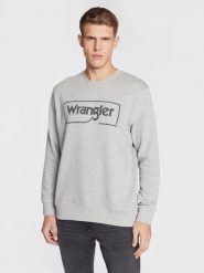 WRANGLER FRAME LOGO CREW MĘSKA BLUZA NADRUK MID GREY W662HAX37 112320241. Szare bluzy Wrangler, m, bez wzorów, z bawełny, bez kaptura. W wyprzedaży za 89.99 zł.