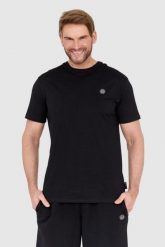 PHILIPP PLEIN Czarny t-shirt z wężem na plecach z dżetów. Czarne t-shirty Philipp Plein, l, bez wzorów, bez kołnierzyka, bez ramiączek. W wyprzedaży za 1,899.99 zł.